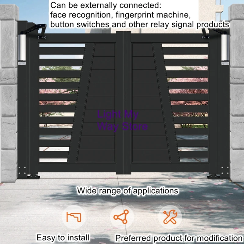 Side mounted door opener electric outdoor rainproof automatic door opener curved arm type intelligent face universal