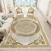 Luxury European Style Carpets Living Room Sofa Side Rugs Home Decoration Soft Golden Carpet Bedroom Cloakroom Hallway Floor Mat 2