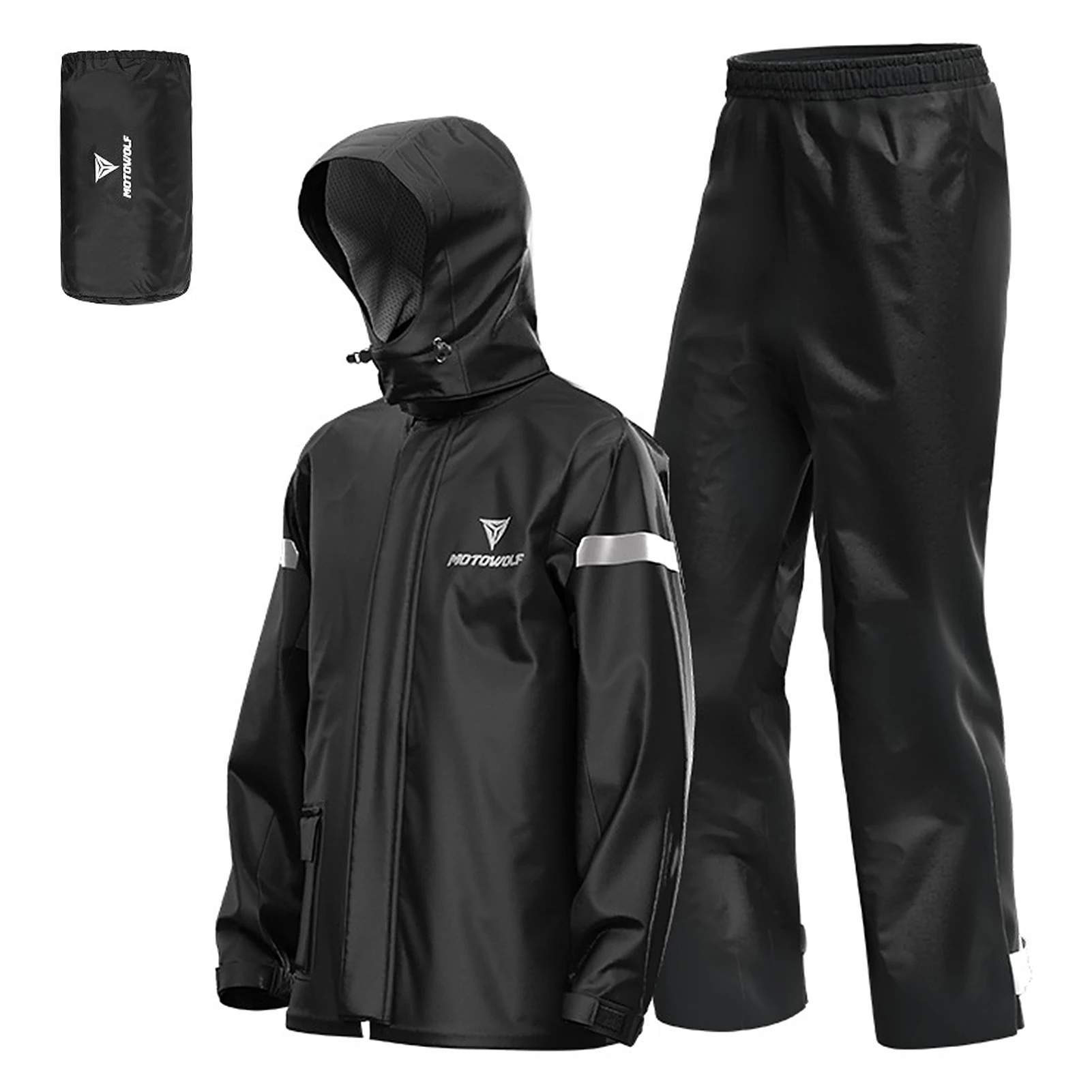 Men Motorcycle Rain Suit Outdoor Reflective Waterproof Rain Jacket and  Pants Rain Gear for Bike Riding Cycling Camping Hiking - AliExpress
