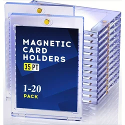 Magnetic Card Holder with UV Protection for Trading Cards - Durable Hard Plastic, 35pt Thickness