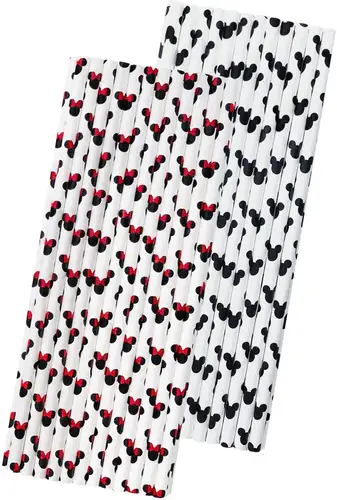 Mouse Ear Mouse Head Paper Straws Animal Straws Girls and Boys Party Paw Printing Dog Foot Print Red Bow Mouse Ear Mouse Head - Image 25