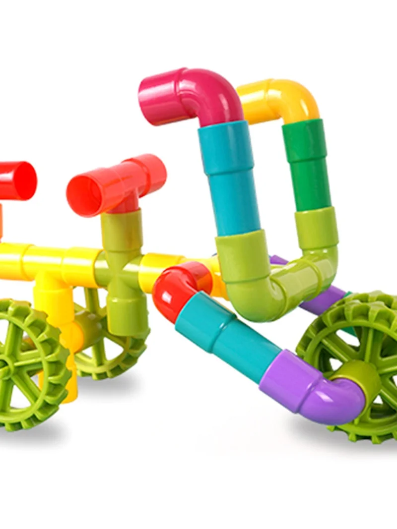 Large Size Children's Water Pipe Building Blos Toy Plastic Snap Together Eonal Tabletop Toy for Boys And Girls Kinder...