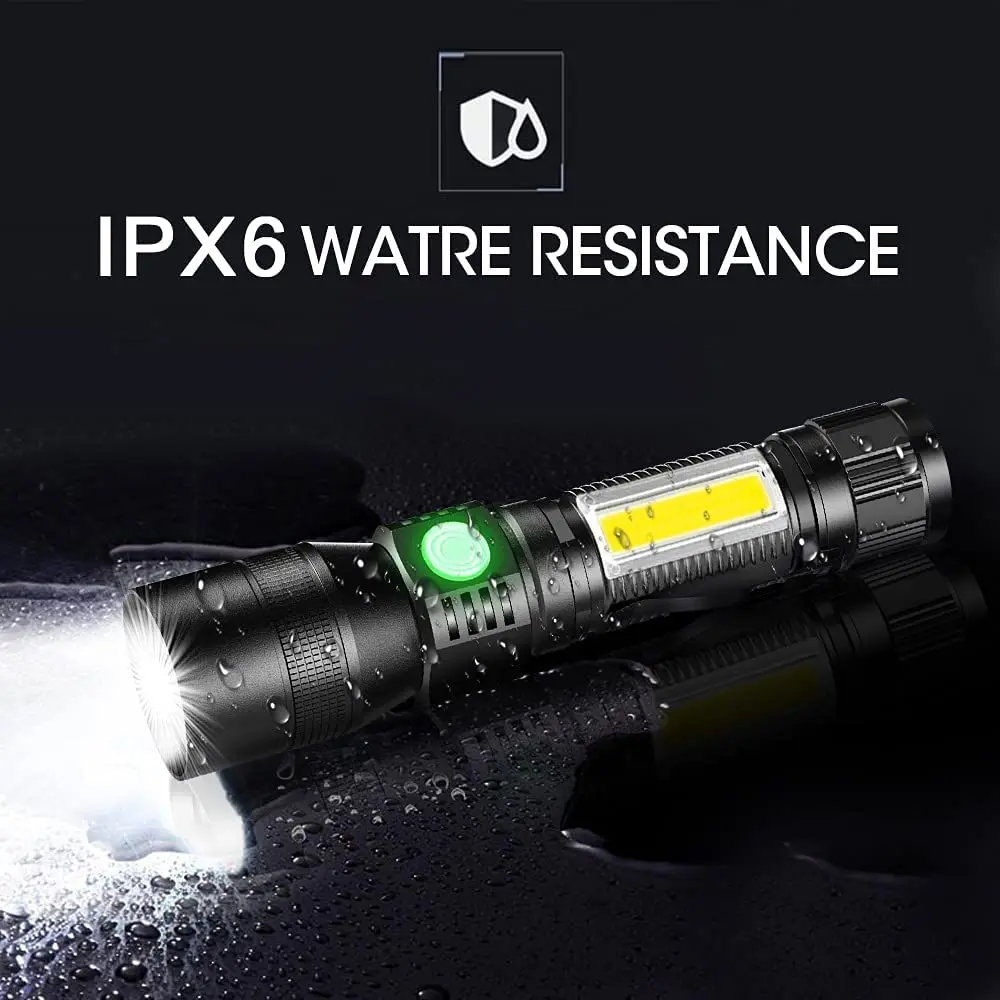 Multifunctional LED Flashlight UV Light/White Light/Red Light 7 Switch Modes Flashlights Waterproof Torch Zoomable Flashlight hunting torches