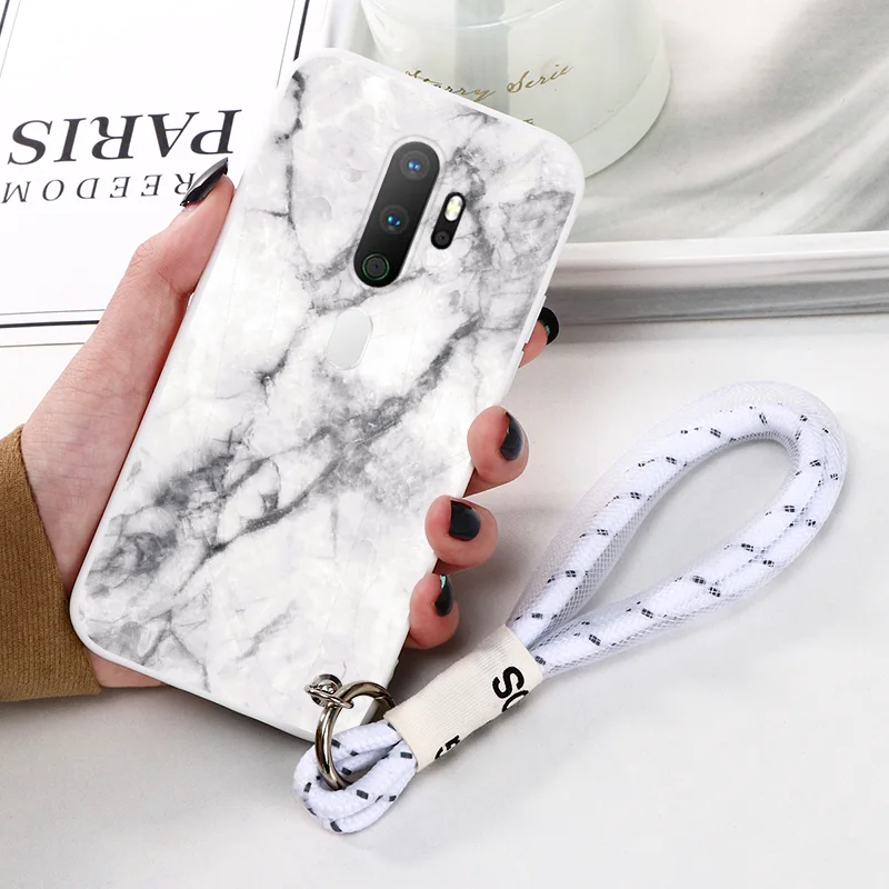 water pouch for phone Case On For OPPO A5 A9 2020 Cover Dinosaur Fundas For OPPOA5 OPPOA9 OPPO A 5 9 Flower Short Lanyard Leopard Bumper Silicone Etui mous wallet