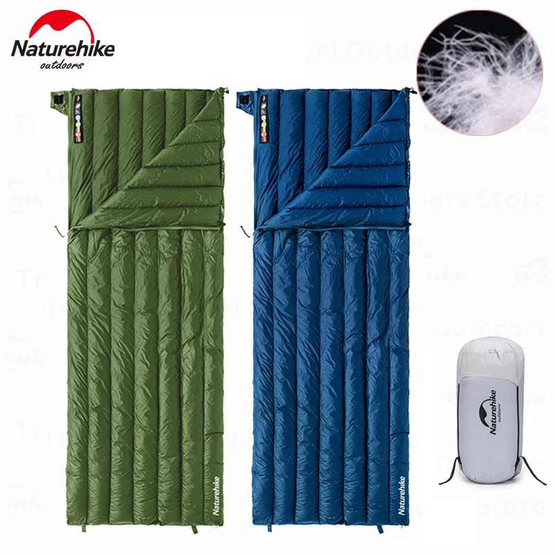 Naturehike Duck Down Sleeping Bag Ultralight 565g Outdoor Camping Waterproof Portable Warm Single Envelope Sleeping Bag 190*72cm
