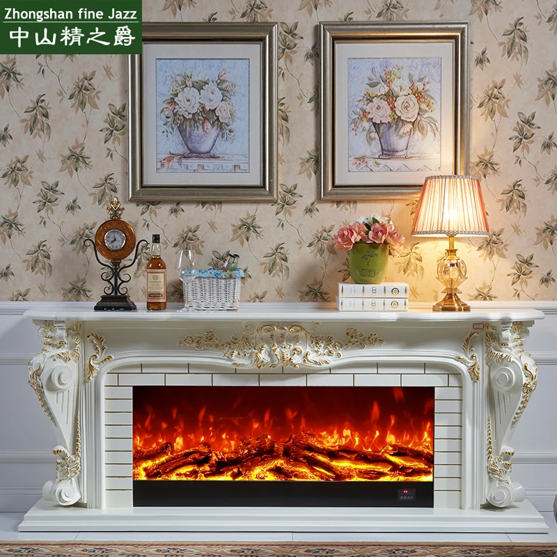Simple solid wood fireplace frame European style villa decoration cabinet  1.2m 1.5m imitation fire modern fireplace - AliExpress