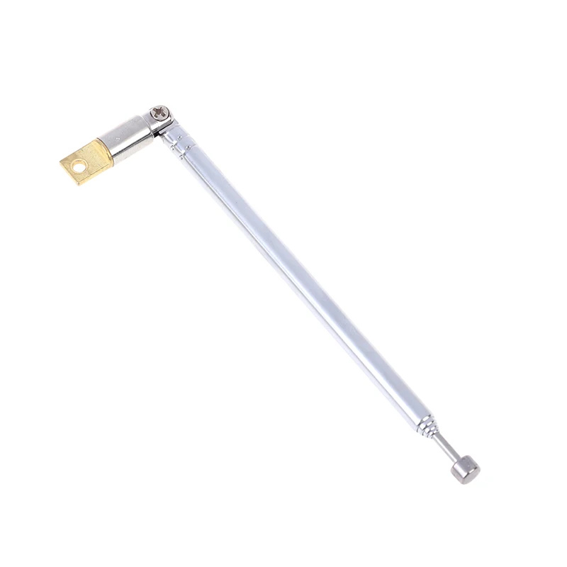

New 1Pc hot 37cm 5 Section Telescopic Stainless Steel AM FM Radio Universal Antenna Telescopic pull rod antenna