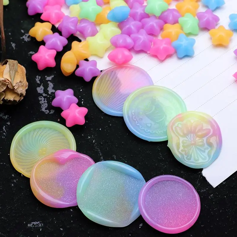 100pcs/set Luminous Sealing Wax Beads Creative Fluorescent Light Wax Sealing Stamp Fluorescence Night Light Noctilucent Wedding sealing wax beads,sealing wax beans,wax seal beads