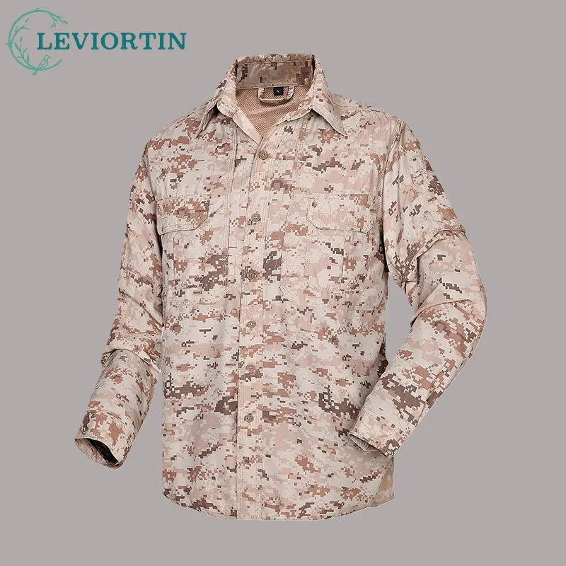 Men's Outdoor Tactics Quick-drying Long Sleeve Shirts Dual-purpose Lining Outdoor Hiking Mountaineering Camouflage Shirts