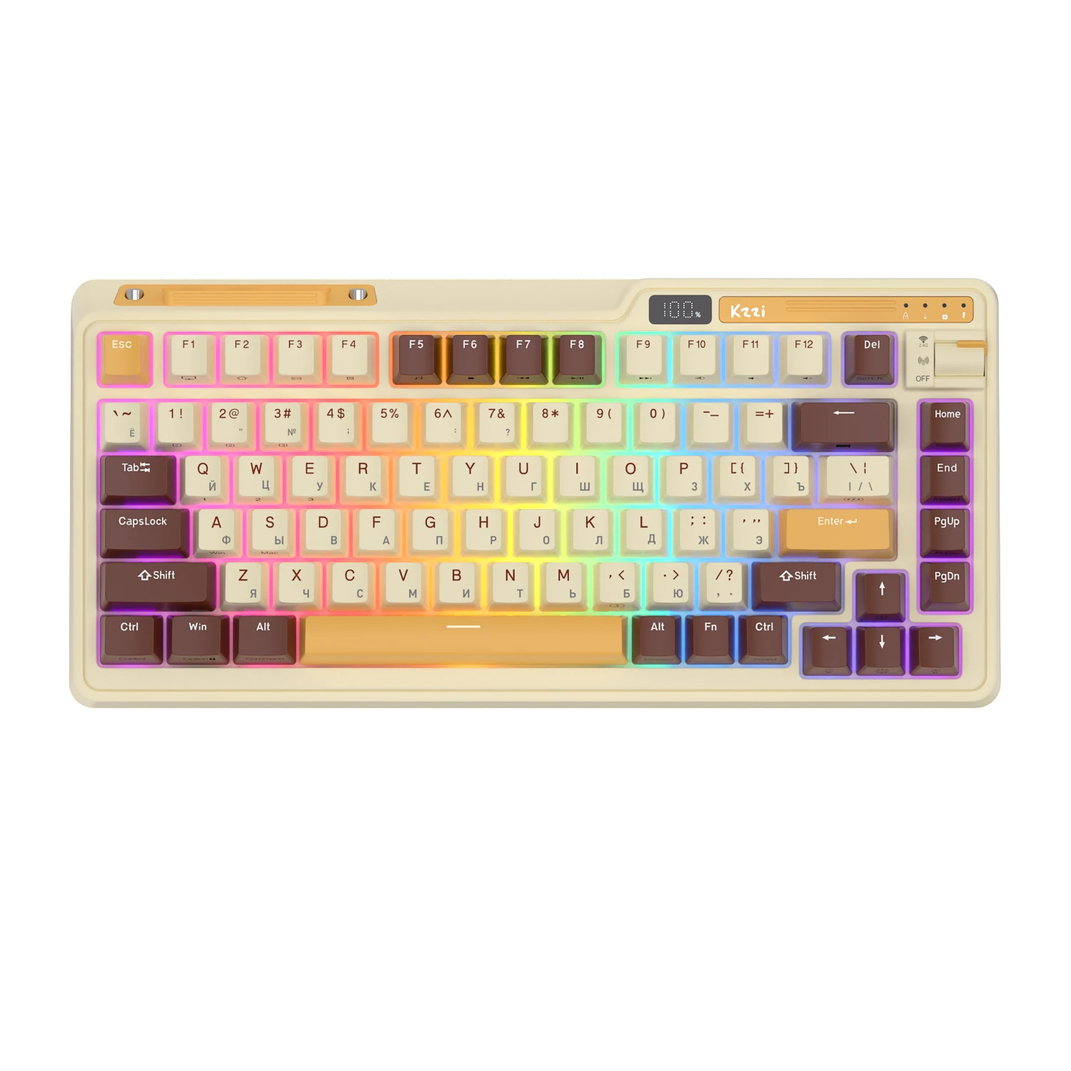 KZZI K75 プロ RGB 75% ワイヤレスガスケットメカニカル