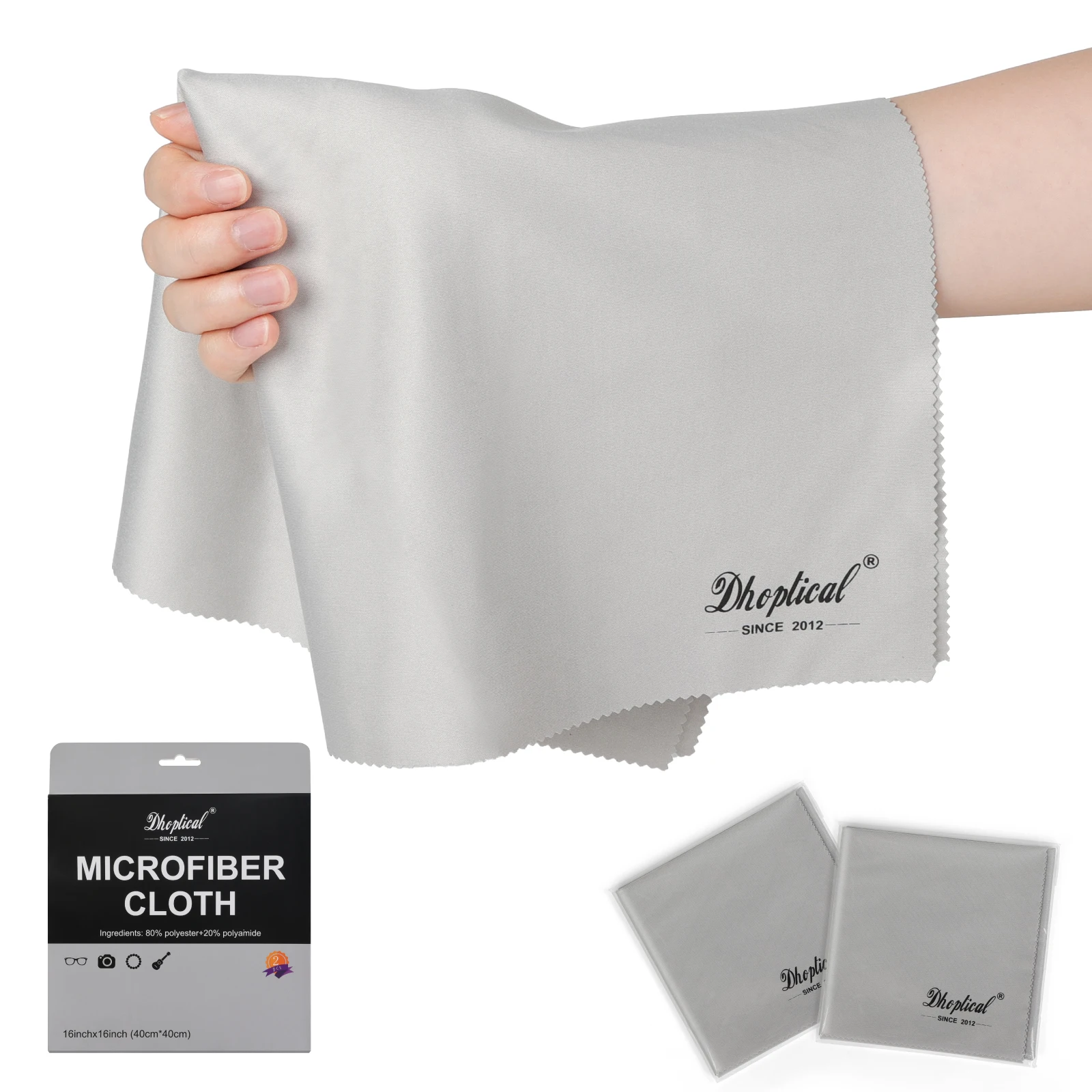 Microfiber Cleaning Cloth 2 Piece 40CM&times;40CM Extra Large Eyeglasses Jewelry Electronics Screens Washable