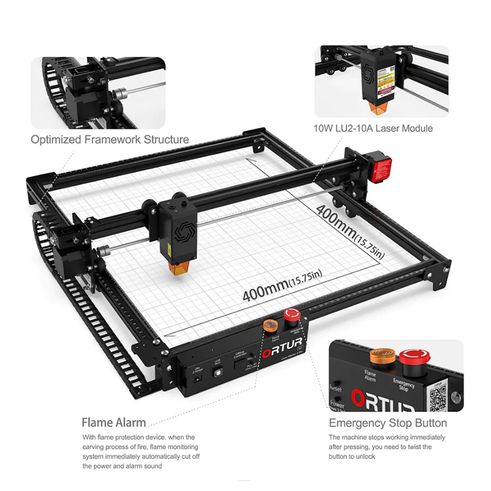 ORTUR Laser Master 2 Pro-S2-LU2-10A: 10W Laser Engraver, Cutter