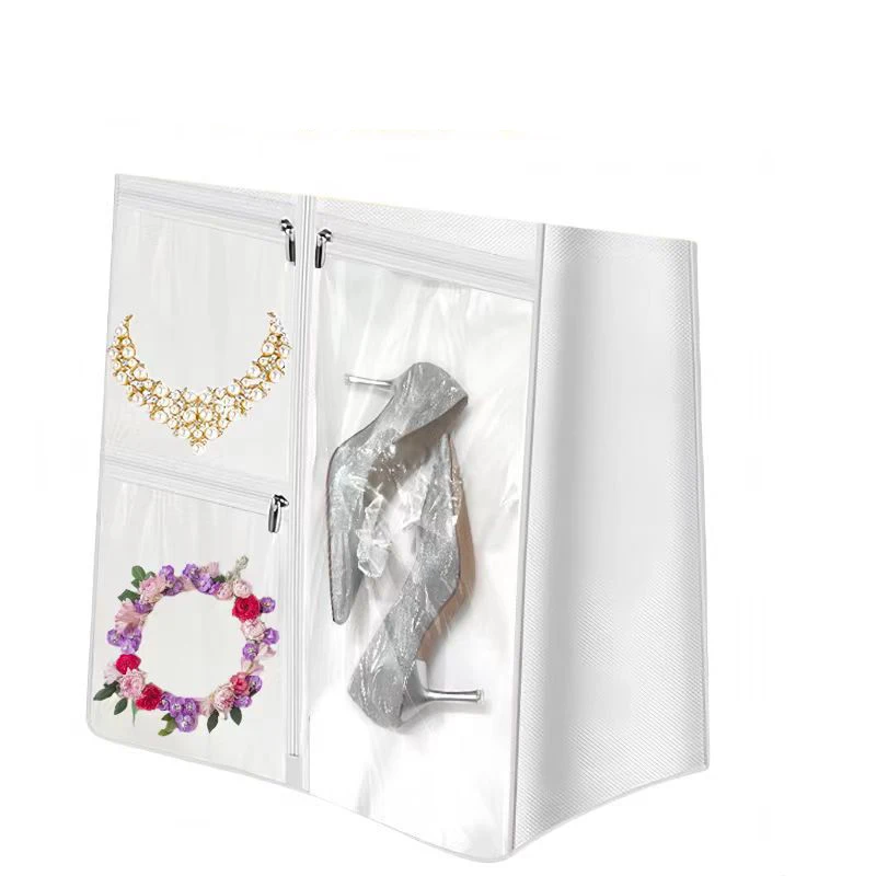 71" Wedding Dress Garment Bag Gusseted Long Dress Bag for Bridal Gown With Accessory Pockets Extra Large Wedding Gown Dust Cover 3