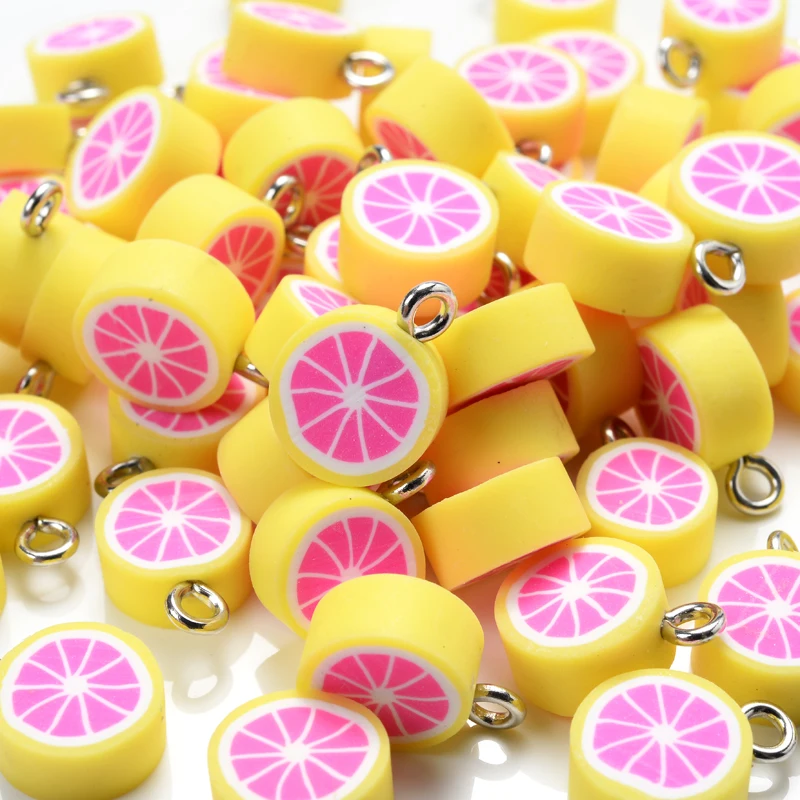 Fruit-Shaped Polymer Clay Pendants – 30-Piece Set