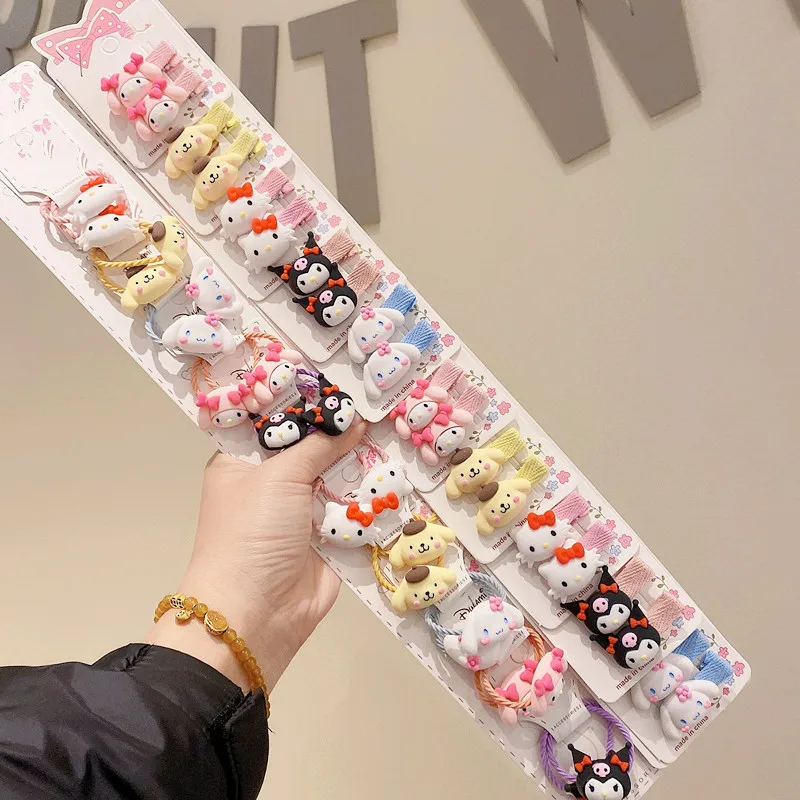 

20 шт./набор, заколки для волос Sanrio Kawaii Hello Kitty Cinnamoroll My Melody Kuromi