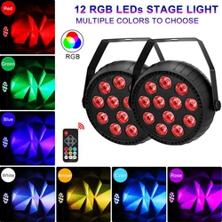 2Pcs Stage LED RGB Mini Par Light With Remote Control Sound Activated For DJ Disco Party Wedding Birthday Dance Stage Lighting