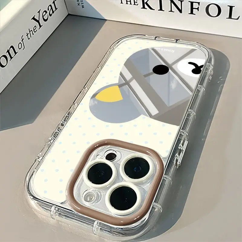 Polka Dot Rilakkuma Phone Case with Mirror - Cute Anti-Fall Protective Cover