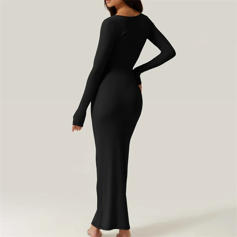 y2k Bodycon Dress Women Going Out Solid Color Square Neck Long Sleeve Dresses Sexy Evening Party Dresses Clubwear 7 y2k Bodycon Dress Women Going Out Solid Color Square Neck Long Sleeve Dresses Sexy Evening Party Dresses Clubwear