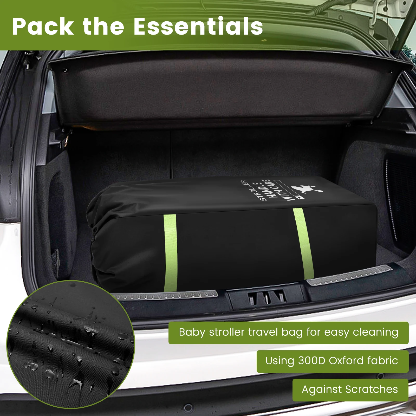 Baby Stroller Travel Bag Oxford Cloth Pram Universal Dust Bag Organizer with Hand Straps Carts Accessories Walker Cribs Bags