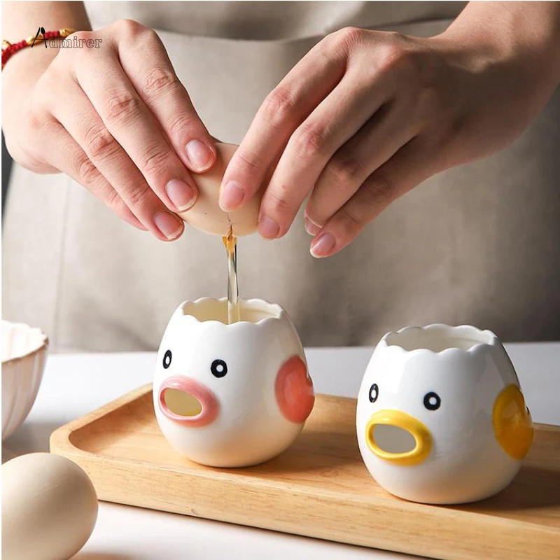 Egg White Separator Cute Cartoon Model Kitchen Accessories Easy Separation of Egg Whites and Yolks Ceramics Cooking Kitchen Tool egg separator