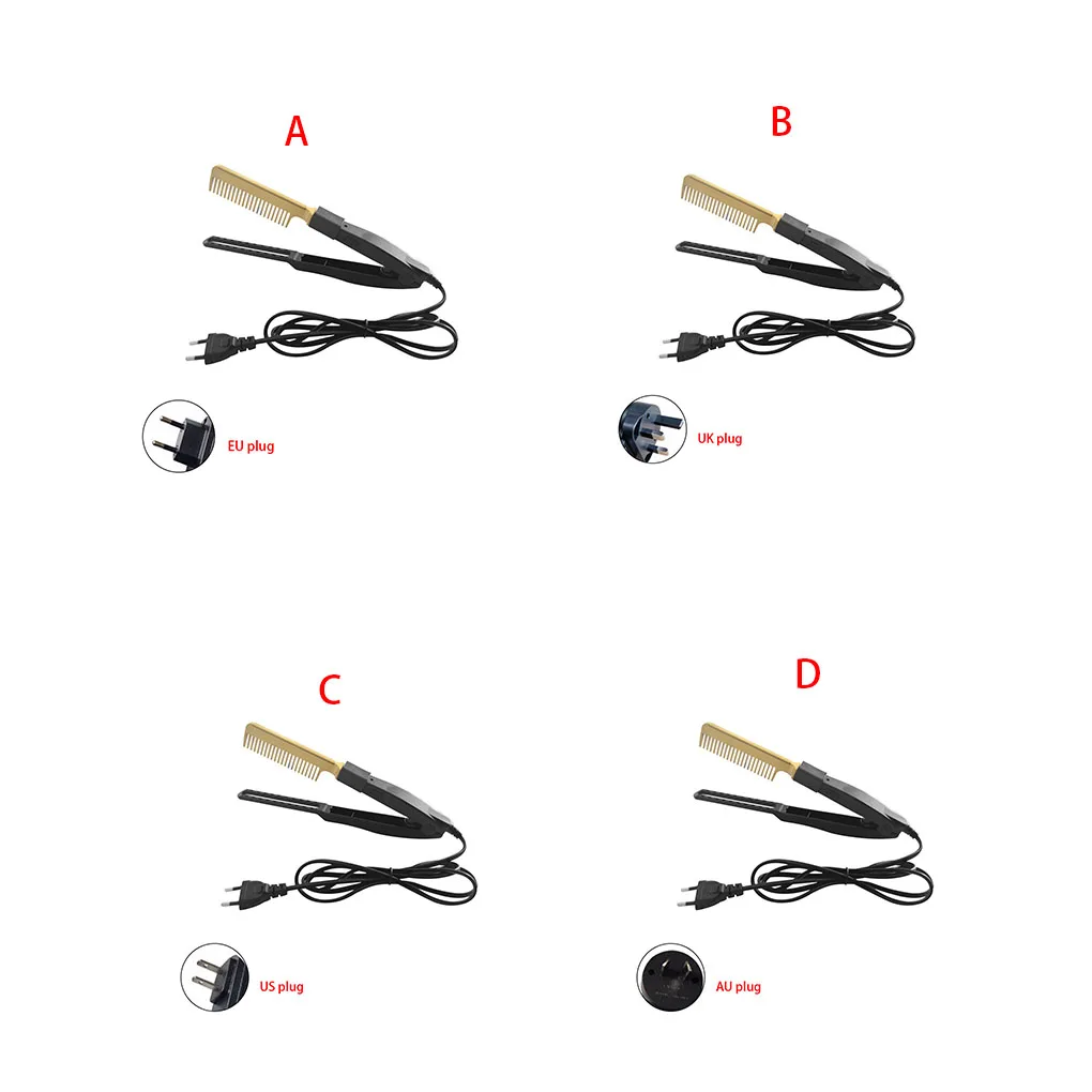 

Hair Straightener Brush Hair Heated Straightening Iron Quick Heat Dry Wet Dual Use Hairstyling Tool AU Plug