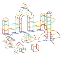 100 Pcs Straw Block Assembly Creative Toy Magic Smart Stick DIY Building Toy Kindergarten Versatile Construction Materials Toys 2