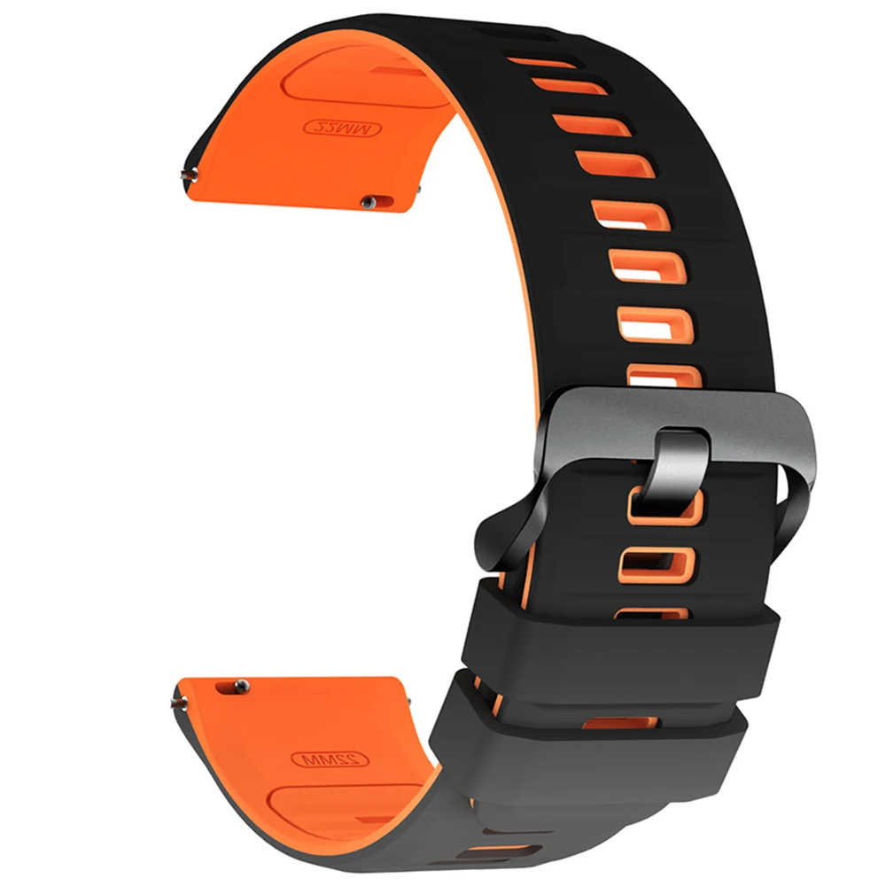 Silicone Sports Strap for Smartwatches - 20/22mm Adjustable Band in Various Colors