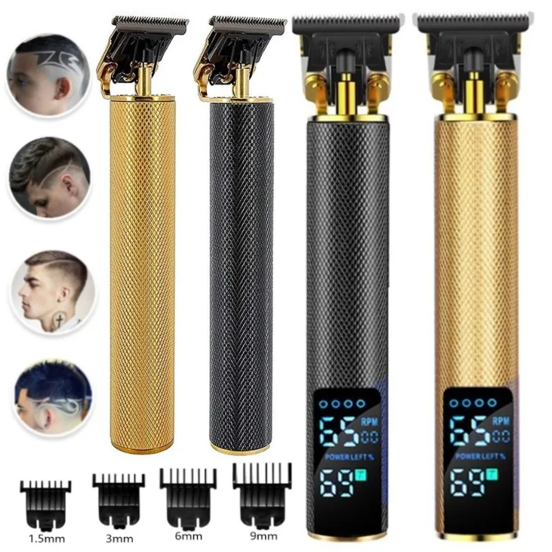 Aparador de Cabelo Barbeiro Recarregável para Homens Cortador de Barba Profissional Máquina de Corte de Cabelo sem Fio
