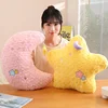 Three Colors Star Moon Pillow Stuffed Yellow Purple Pink Decor Cushion for Office Home Cot Nap Christmas Gift 3