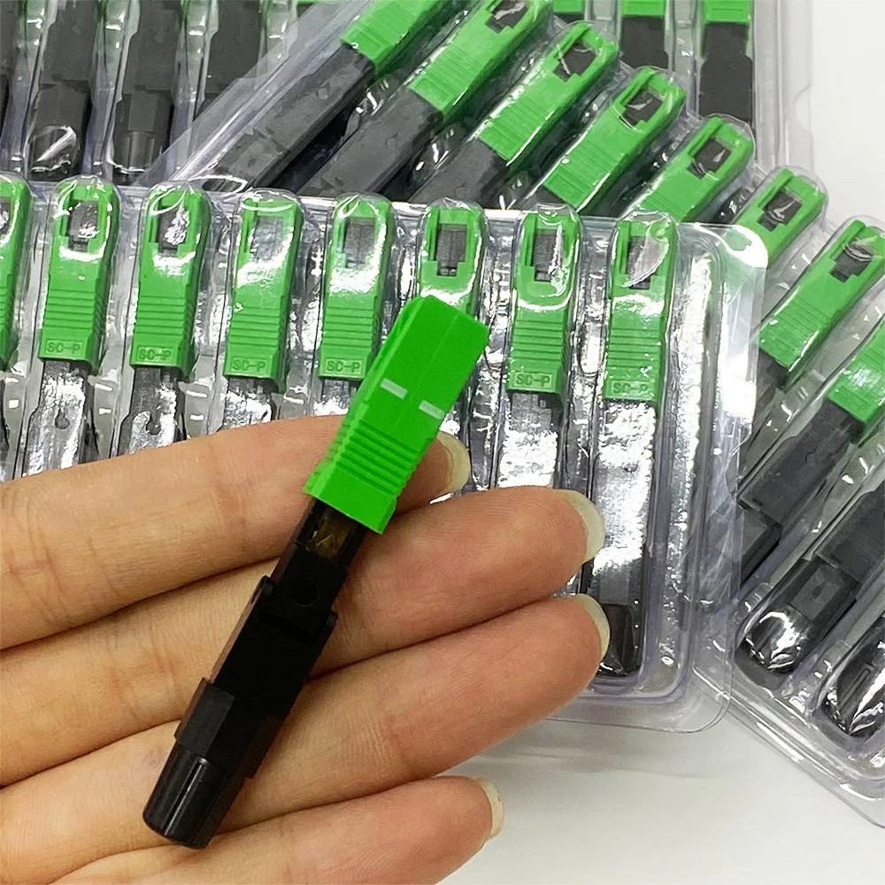 100PCS SC APC quick connector SC APC fiber optic adapter FTTH fiber optic quick connector on-site installation