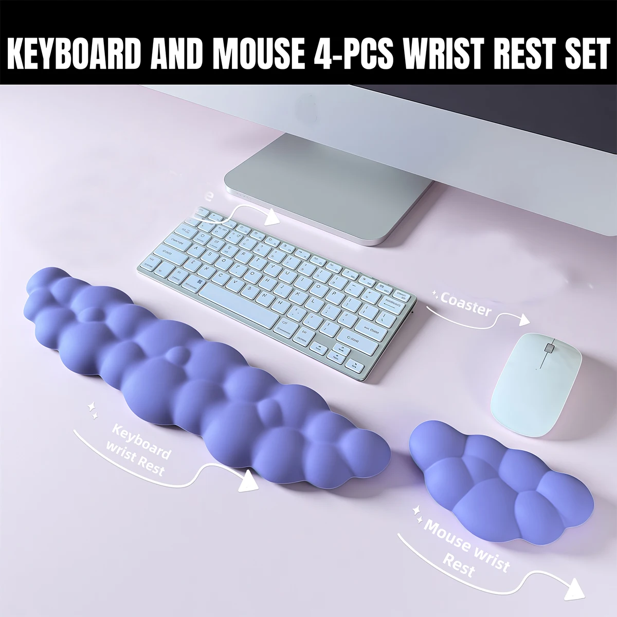 구름 모양 손목 받침대 패드 미끄럼 방지 데스크 매트 메모리폼 손목 받침대 인체공학적 마우스 패드 타이핑 손목 받침대 사무용품