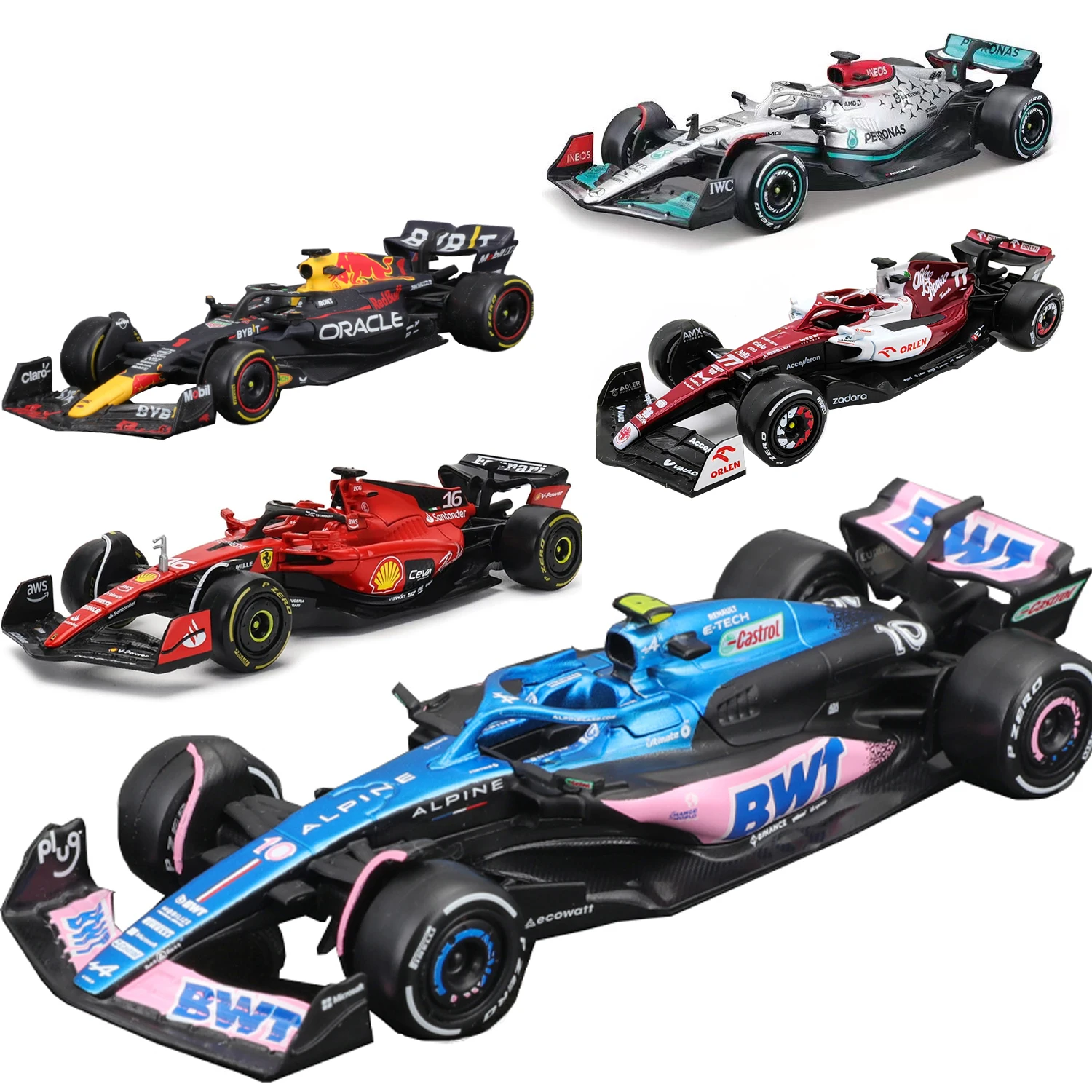 Bburago 1:43 Mclaren F1 Mcl60 2023 Mercedes F1 Racing Red Bull Racing Formula Car Static Simulation Diecast Model Cars Gifts