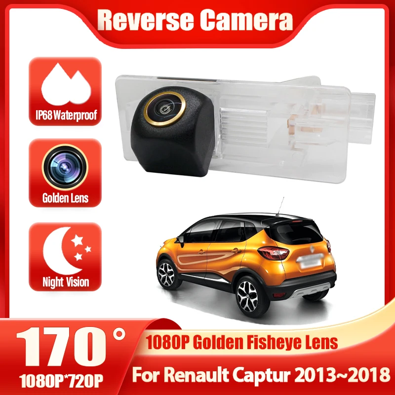 Telecamera posteriore per auto Full HD CCD RCA di alta qualità per Renault Captur 2013 2014 2015 2016 2017 2018 Telecamera retromarcia di backup