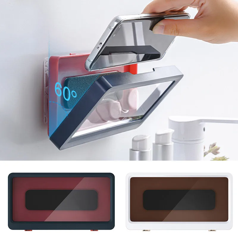 Bathroom-Waterproof-Mobile-Phone-Holder-Box-Wall-Mounted-Self-adhesive ...