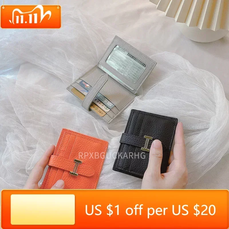 

Genuine Leather Card&License Holder Luxury Long Hasp Lychee Pattern Coin Purses Female Brand Mini Women Wallet Light Weight