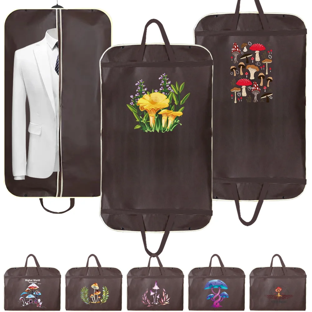 

Dustproof Clothing Covers Dress Dust Cover Suit Coat Storage Bag Garment Bags Mushroom Print Wardrobe Hanging Clothes Organizer