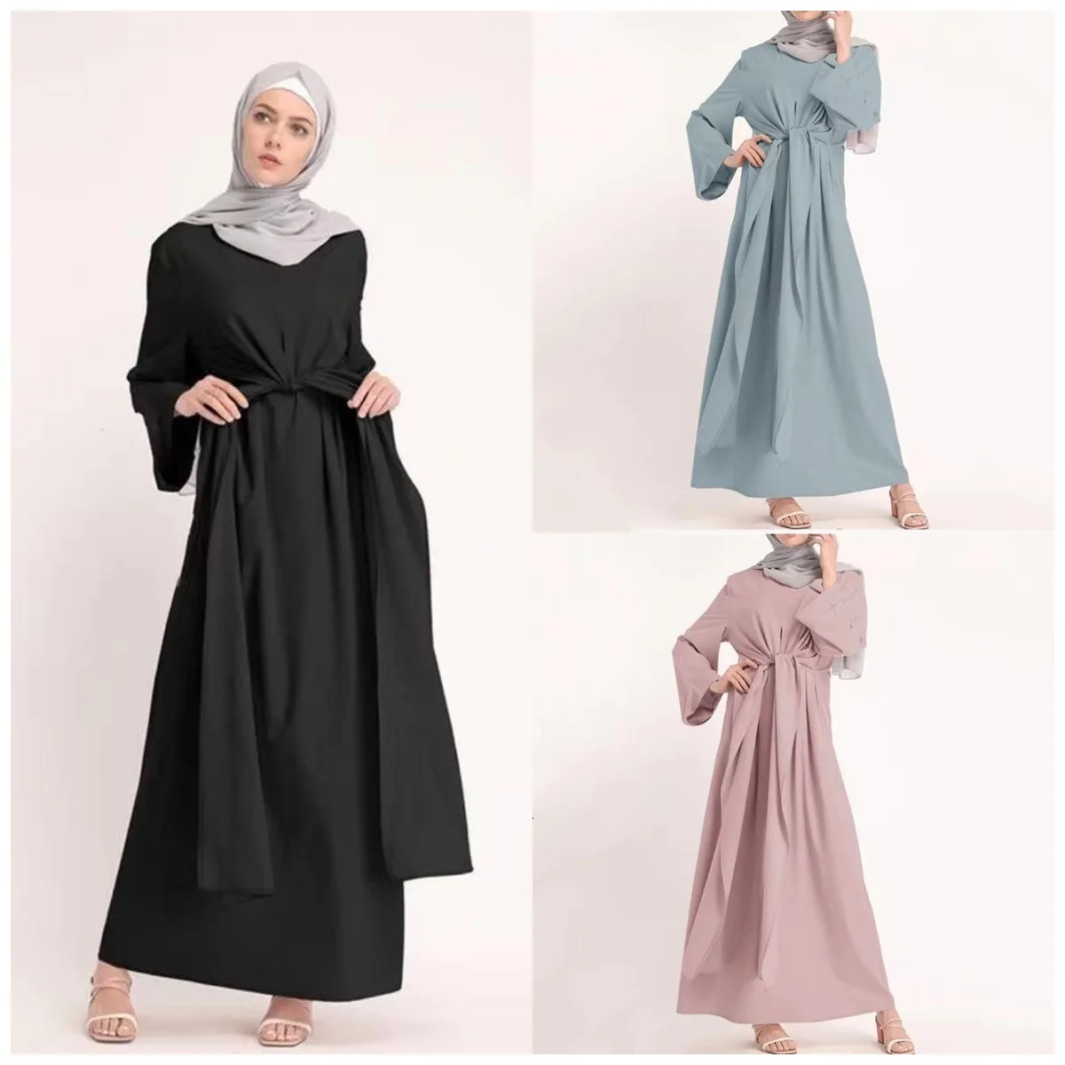 

Muslim Dresses Eid Mubarak Kaftan Dubai Abaya Turkey Fashion Hijab Dress Islam Clothing Maxi Sundress for Women Vestidos