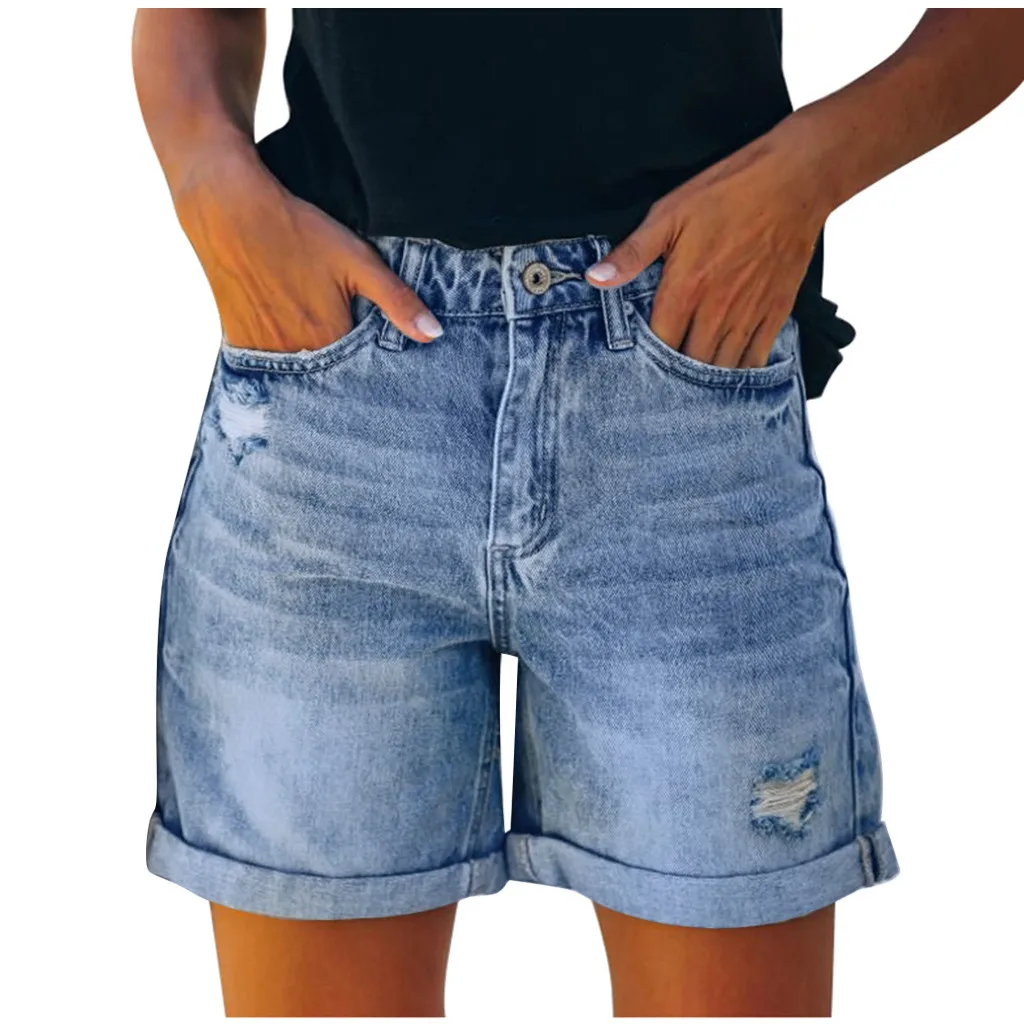 

Summer Plus Size Denim Shorts Indie Style Women Casual Loose Elastic High Waist Wide Leg Straight Short Jeans Streetwear 2024