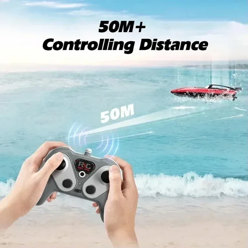 Rc Speed Boat Remote Control Boat Dual Motor 10Km/h High Speed Radio Controlled Speedboat Mini Rc Ship Outdoor Water Pool Toys