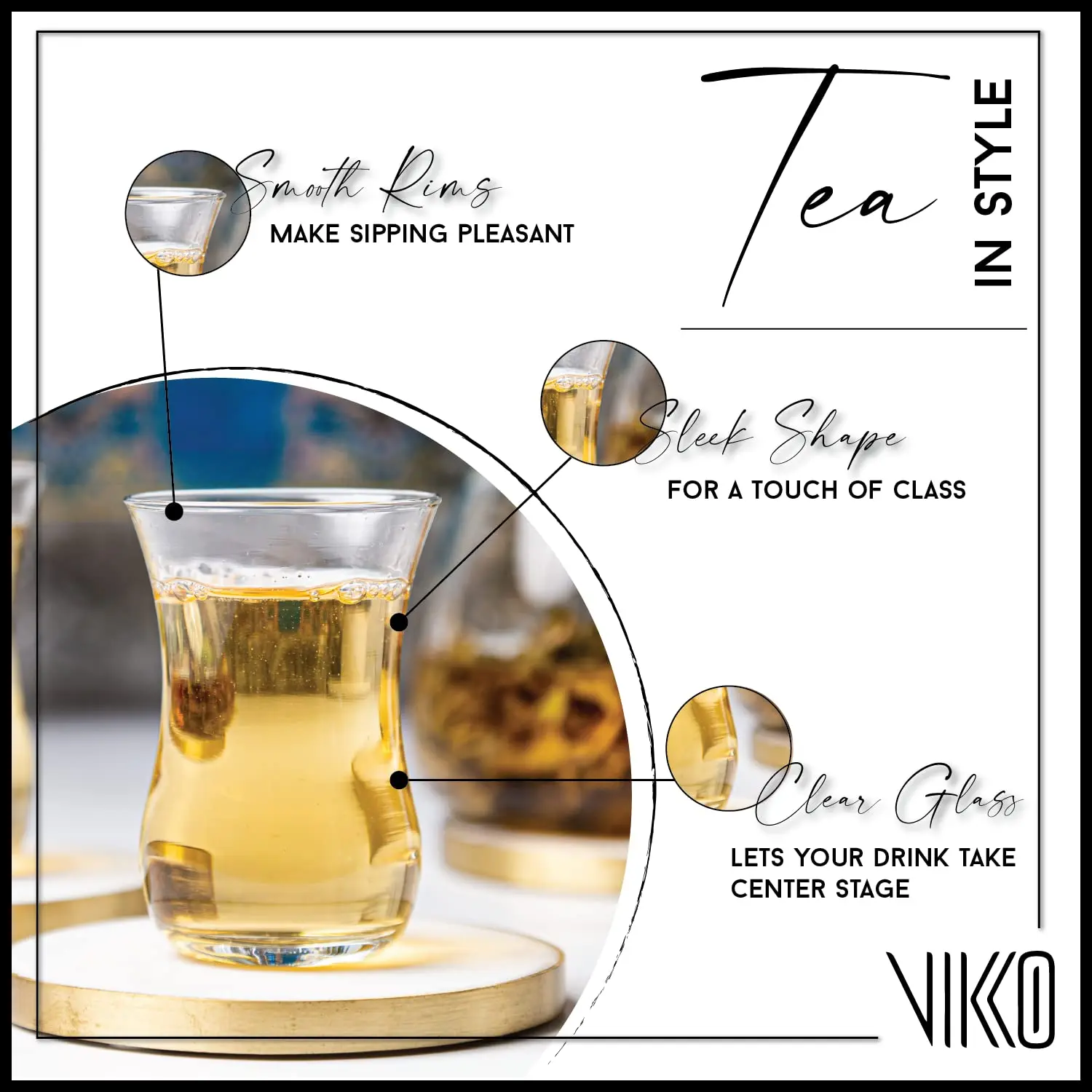 Set of 6 Authentic Turkish Tea Glasses 4 oz Traditional Teacups Elegant Transparent Tea Cups for Turkish Tea Morocca