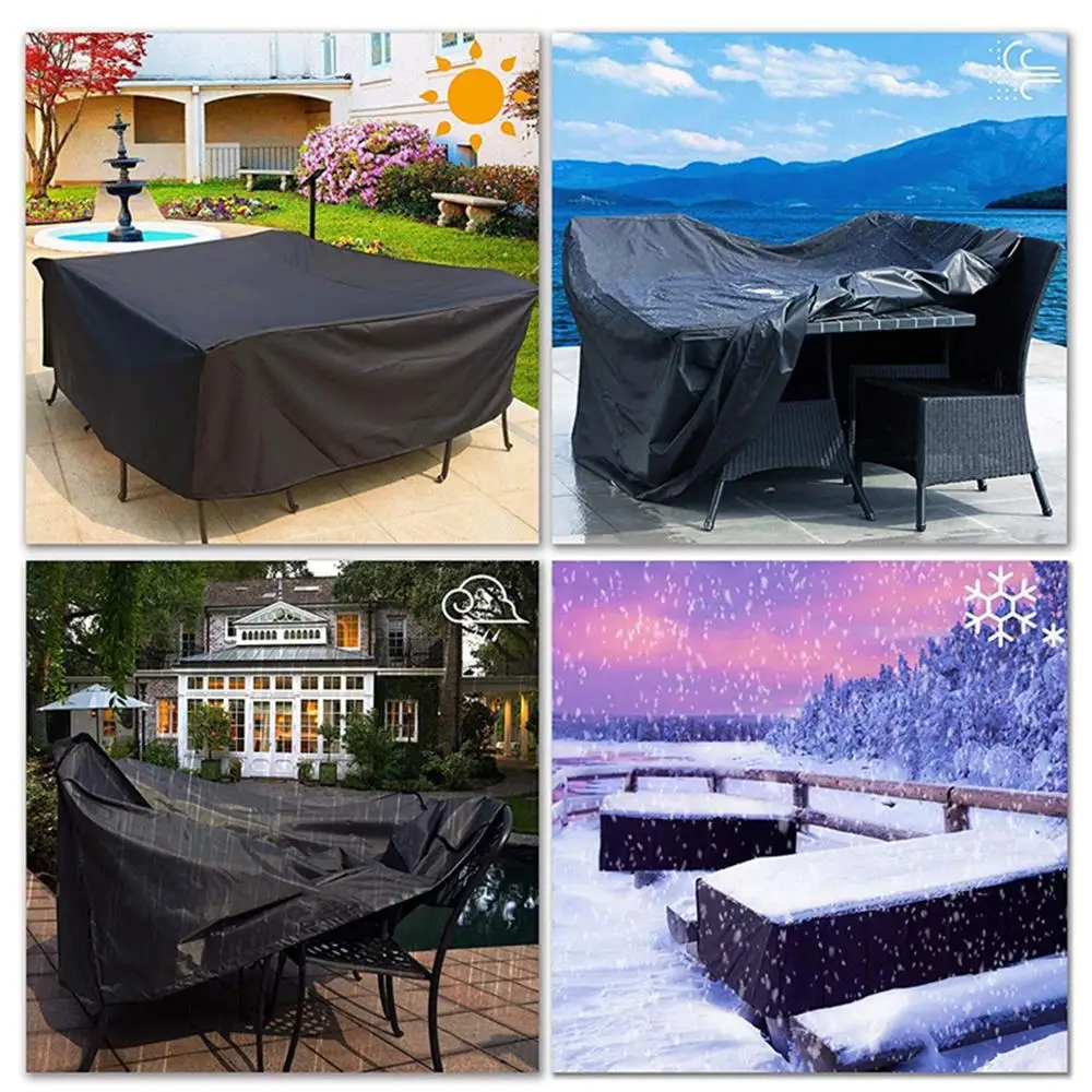 Small Sizes Waterproof Outdoor Garden Furniture Covers Rain Snow Chair Cover for Sofa Table Chair Patio Dust Proof Gray Black S 5
