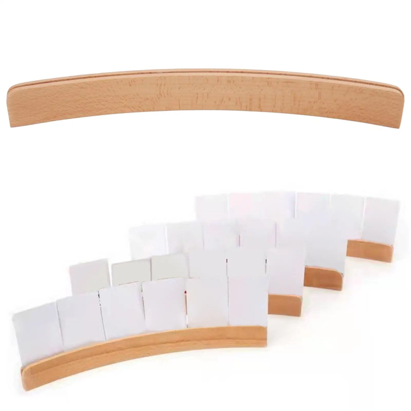 Curved Wooden Playing Card Holder Poker Card Rack Long Enough Widen Base playing card holder game card stand