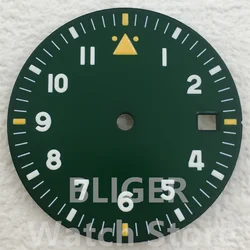 BLIGER Pilot Style Luminous Watch Dial, 29mm, Black Green White Design (12)