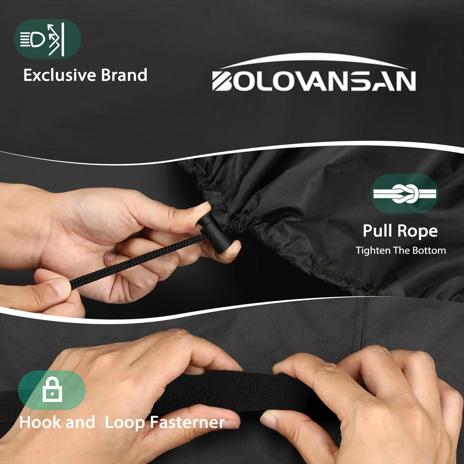 BBQ Cover Waterproof Oxford Fabric with Reflective Strips Anti-UV Windproof & Rip-Proof For Weber Brinkmann Char Broil