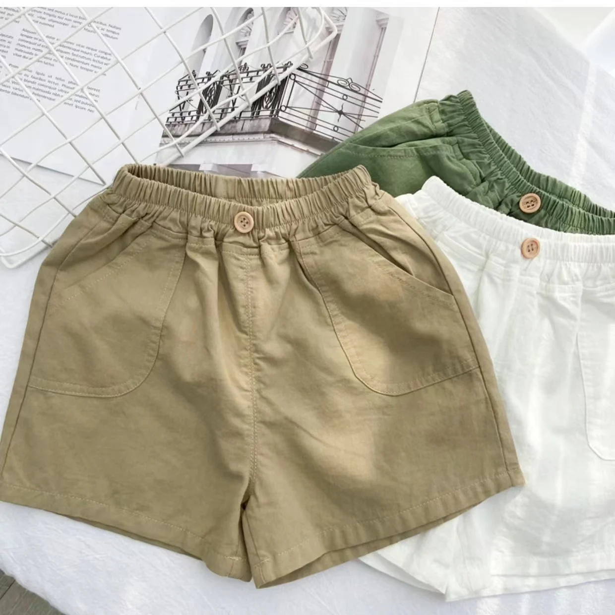 New Children's Summer Pure Cotton Thin Shorts Boys Casual Pants Baby Cotton Linen Breathable Outside To Wear
