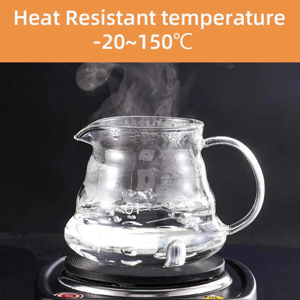 Coffee Pot Coffee Server 600ml Glass Coffee Carafe Coffee Pot Clear Standard Server for Pour Over Maker