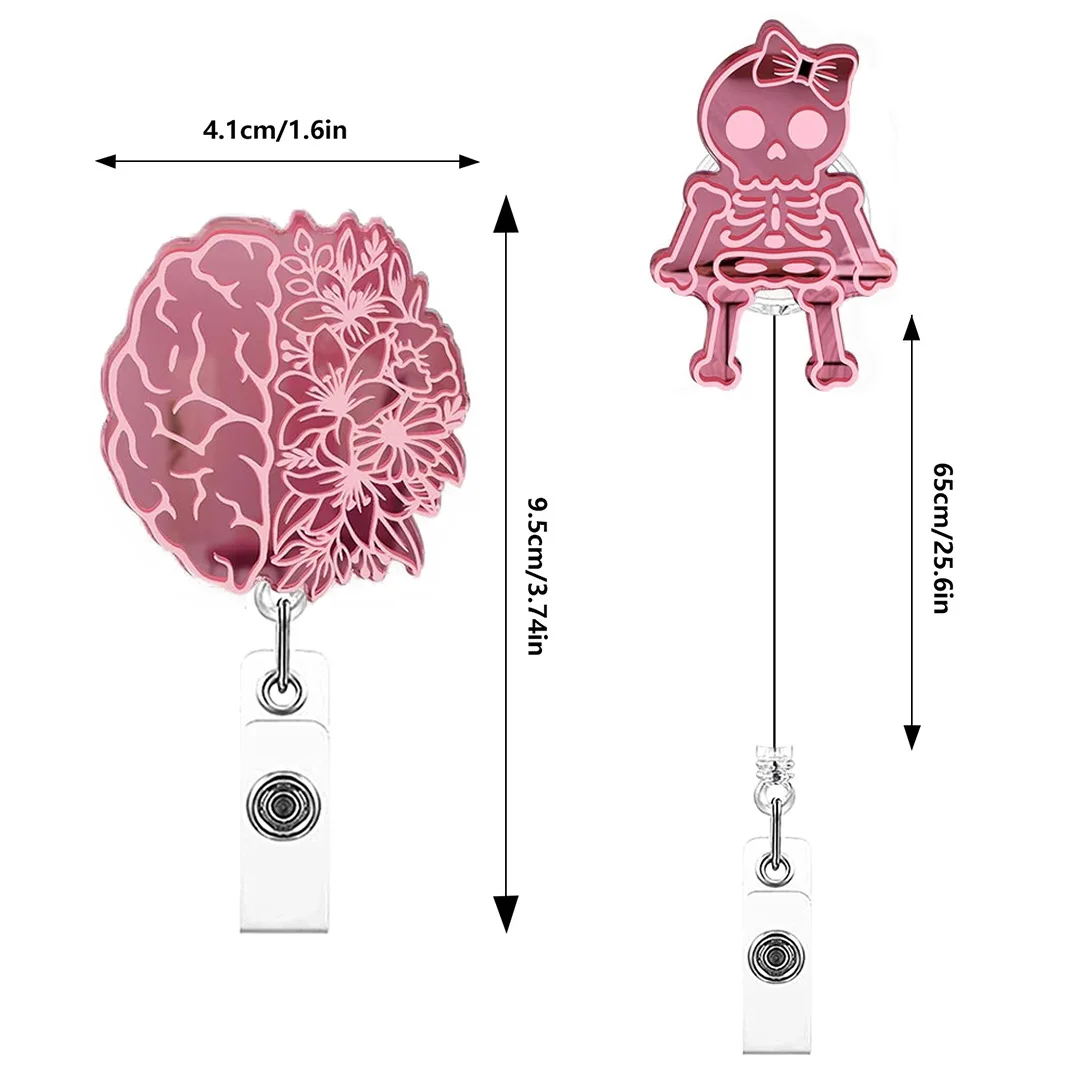 Porta Badge Per Infermiere, Clip A Coccodrillo Rotante In Acrilico Fibbia Facile Da Tirare Bobina Telescopica Per Dottore~p144663981 - Foto 8