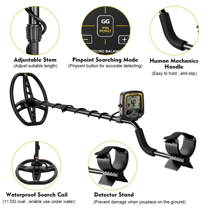 Metal Detector Tianxun TX 850 Powerful Yellow Gold Detectors Treasure Hunter Pointer