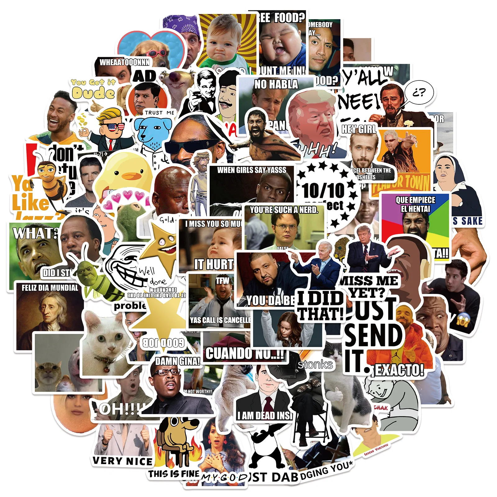 

10/30/50/100PCS Funny Meme Stickers Graffiti DIY Cars Motorcycles Furniture Luggage Skateboard Humor Sticker Children's Toys