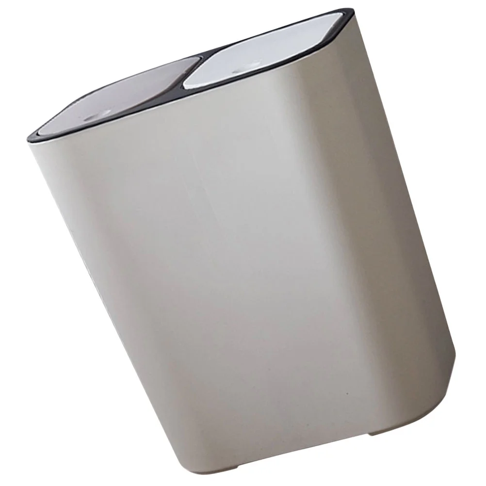 Dual Trash Can Garbage Can Recycle Bin Dual Compartments Garbage Waste Can Dry Wet Classified Trash Can Dustbin Rubbish Box
